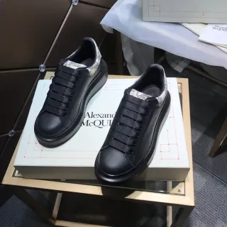 Alexander McQueen Oversized Sneaker Black White Platform Sole Elastic Strap Lacing Lifestyle Sneakers