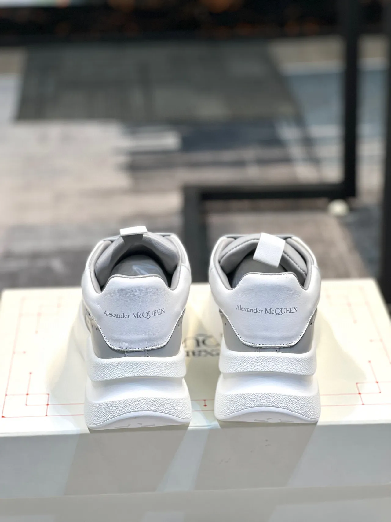 Alexander McQueen Oversized Sneaker Gray and White Chunky Sneakers 2