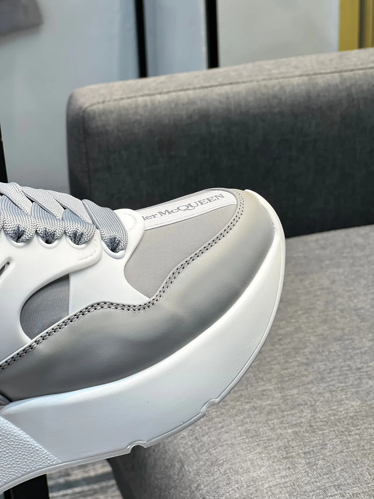 Alexander McQueen Oversized Sneaker Gray and White Chunky Sneakers 3