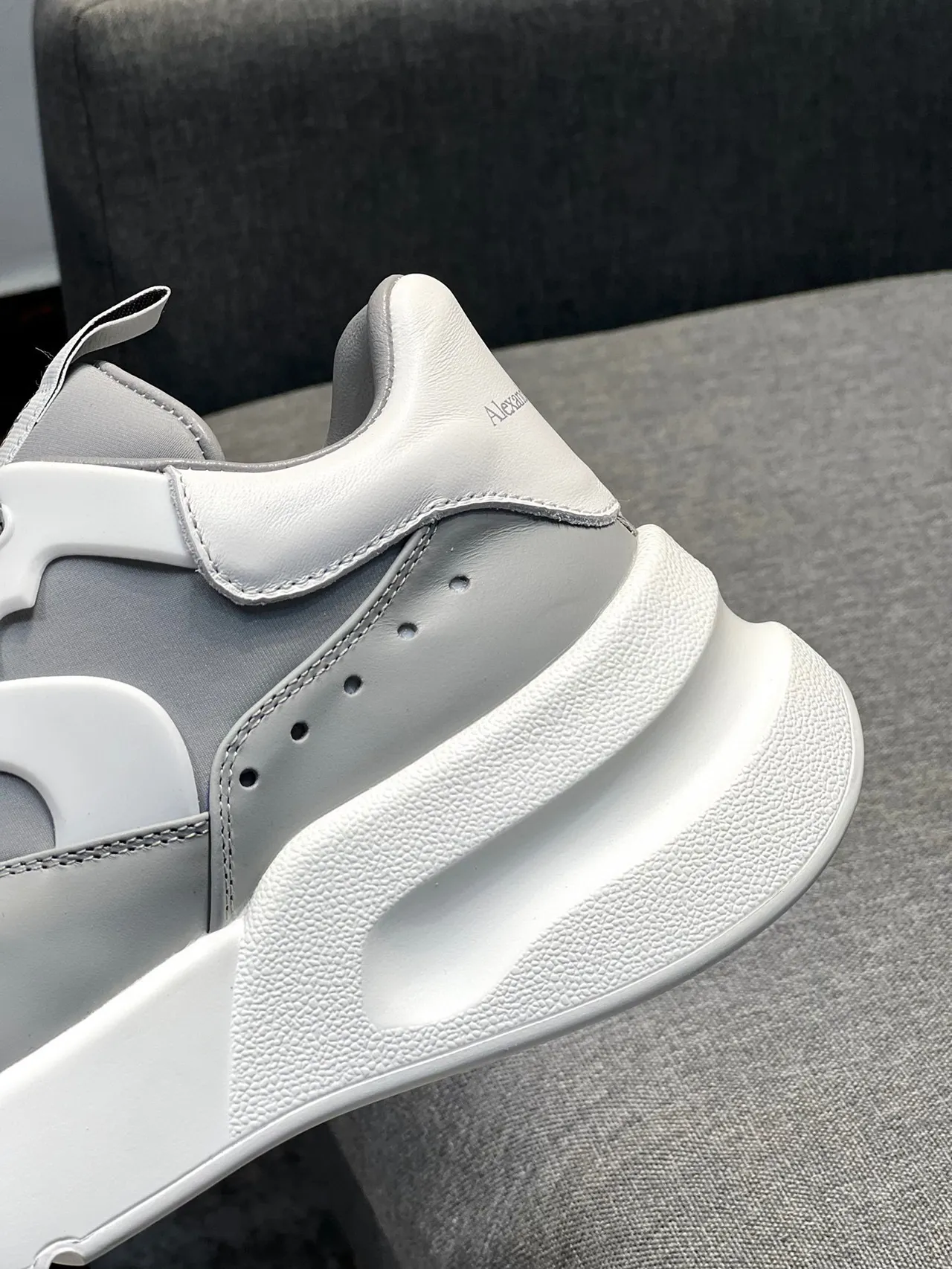 Alexander McQueen Oversized Sneaker Gray and White Chunky Sneakers 8