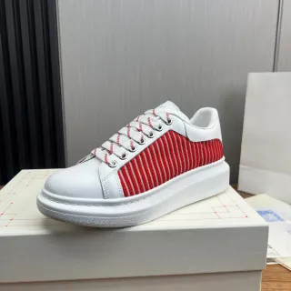 Alexander McQueen Oversized Sneaker White and Red Striped Lifestyle Sneakers
