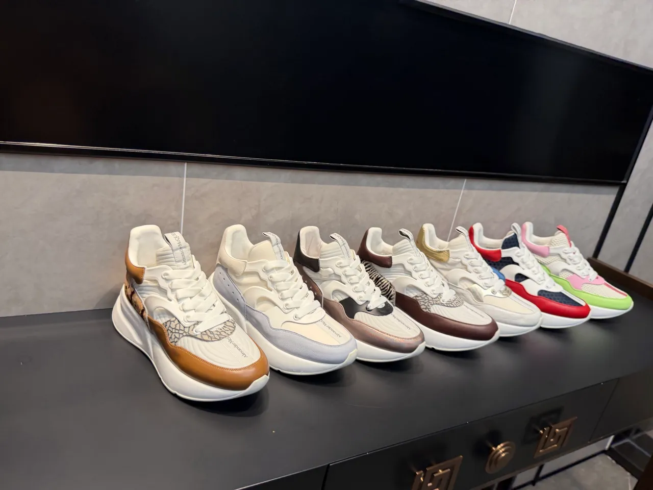 Alexander McQueen Oversized Sneaker White Gold Chunky Sneakers 2