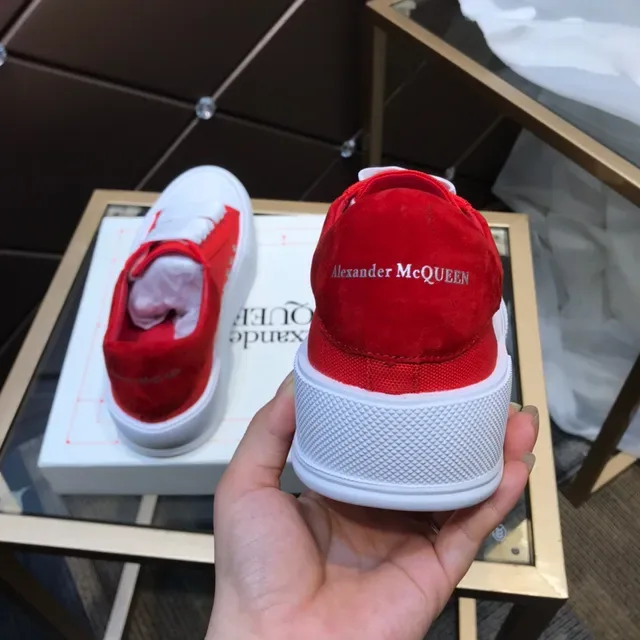 Alexander McQueen Sneakers Lifestyle Slip-On Canvas Rouge Blanc 5