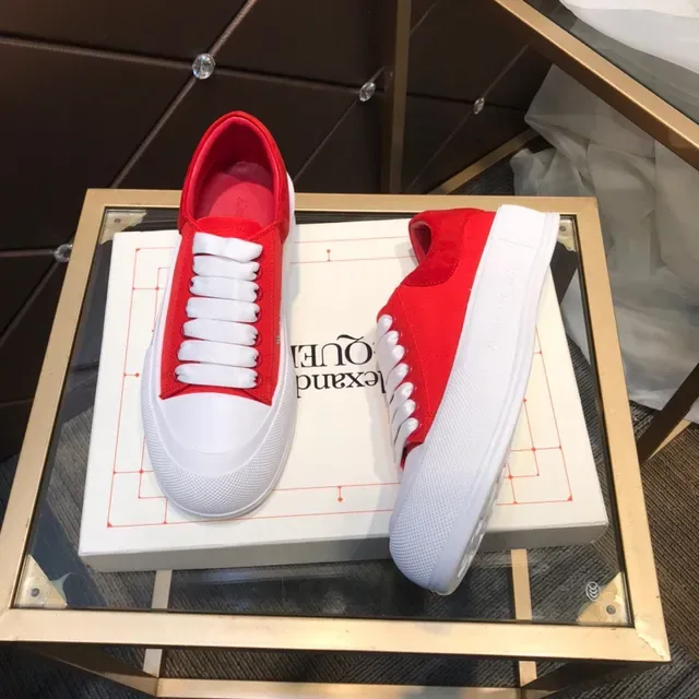 Alexander McQueen Sneakers Lifestyle Slip-On Canvas Rouge Blanc 7