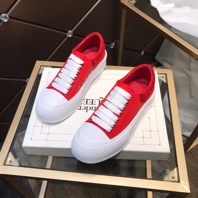 Alexander McQueen Sneakers Lifestyle Slip-On Canvas Rouge Blanc 8