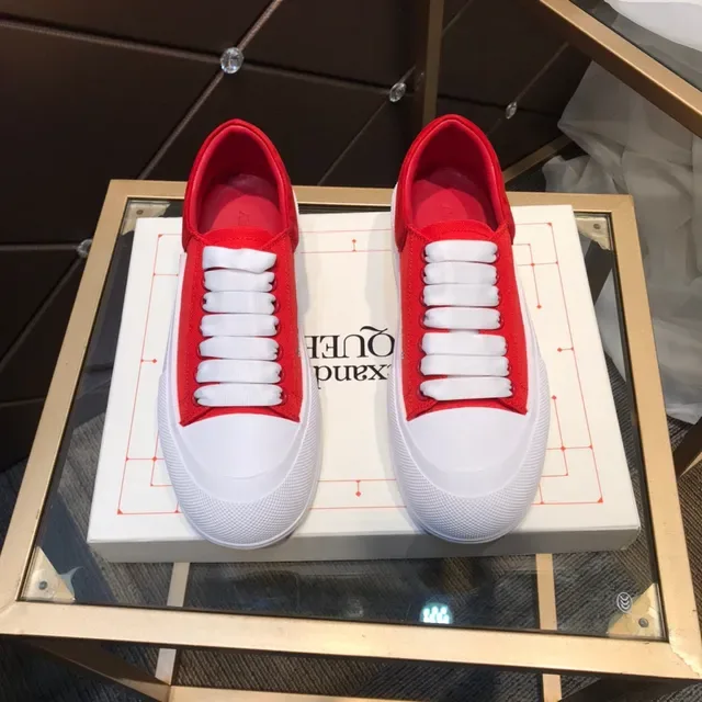 Alexander McQueen Sneakers Lifestyle Slip-On Canvas Rouge Blanc 9