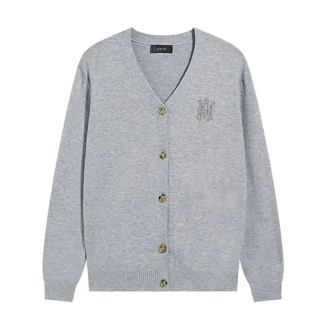 AMI Paris Ami de Coeur Embroidered V-Neck Cardigan 2