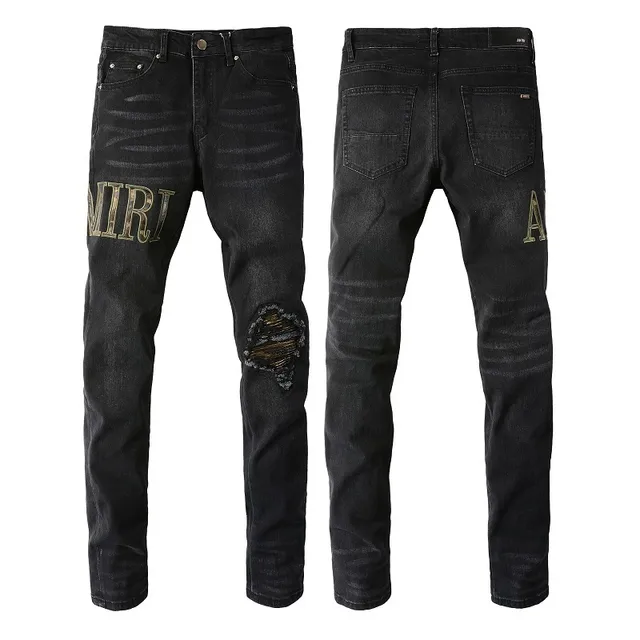 Amiri Black Gold Slim-Fit Distressed Jeans 7