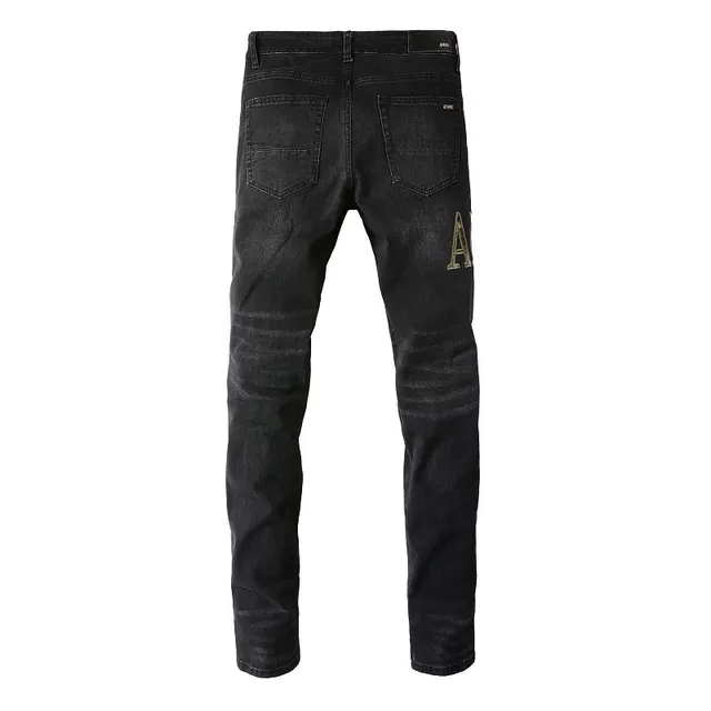Amiri Black Gold Slim-Fit Distressed Jeans 8