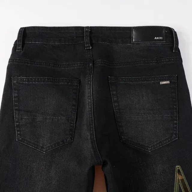 Amiri Black Gold Slim-Fit Distressed Jeans 14