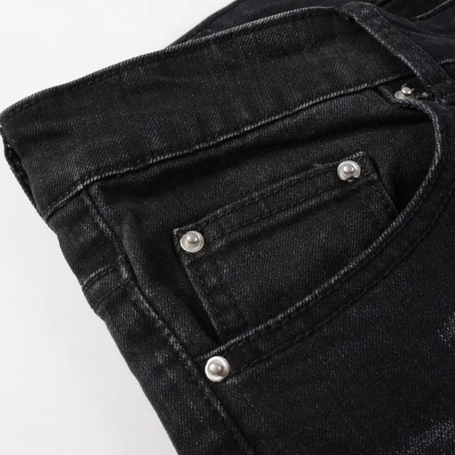 Amiri Black Gold Slim-Fit Distressed Jeans 17