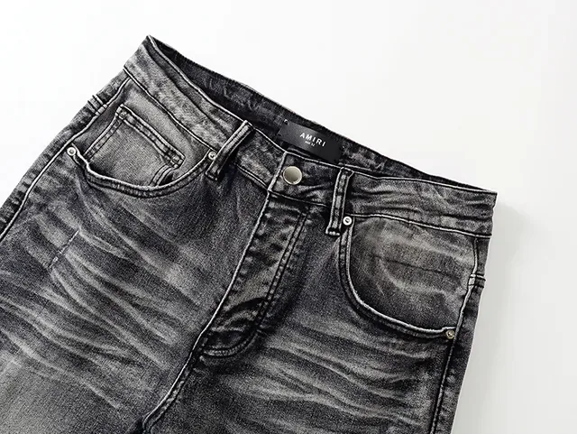 Amiri Distressed Patch Slim-Fit Washed Black Jeans 4