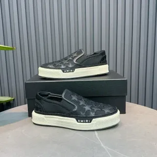 Amiri MA Court Slip-On Black Star Embroidered Lifestyle Sneakers