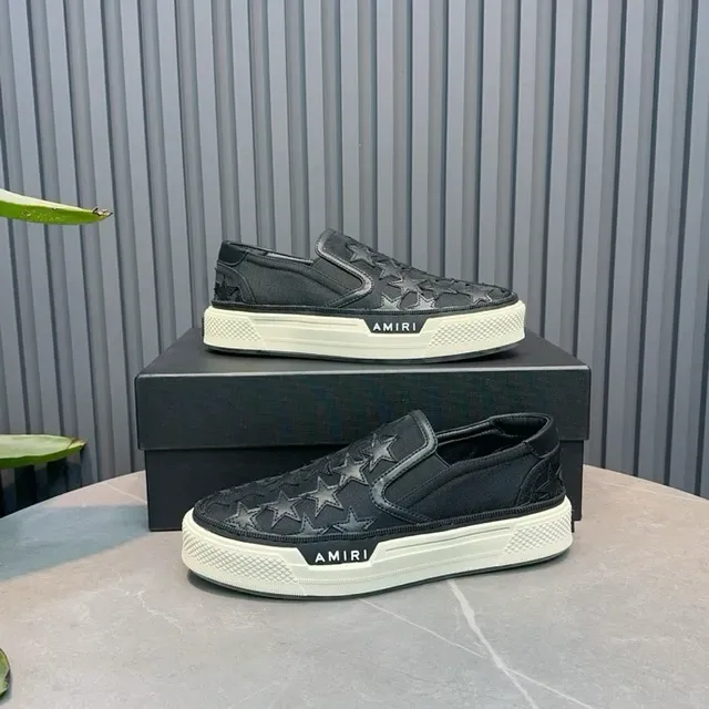 Amiri MA Court Slip-On Chaussures Lifestyle Noir Étoilé Brodé 3