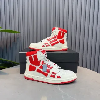 Amiri Skel Top High White and Red Lifestyle Sneakers