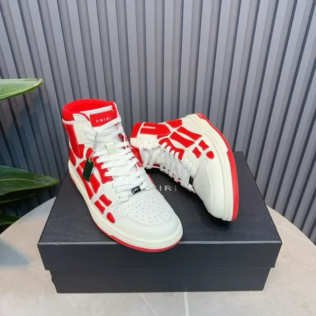 Amiri Skel Top High Blanc et Rouge Chaussures Lifestyle 2