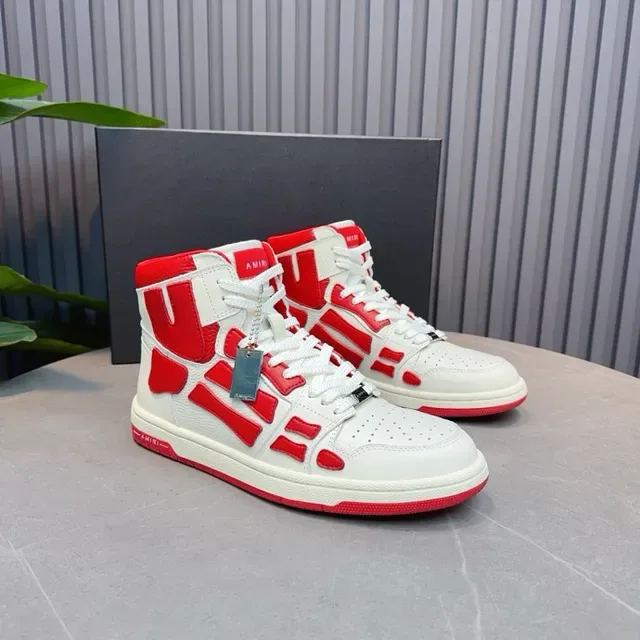 Amiri Skel Top High Blanc et Rouge Chaussures Lifestyle 3