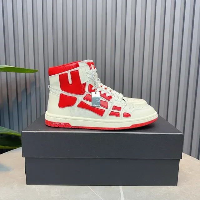 Amiri Skel Top High Blanc et Rouge Chaussures Lifestyle 6