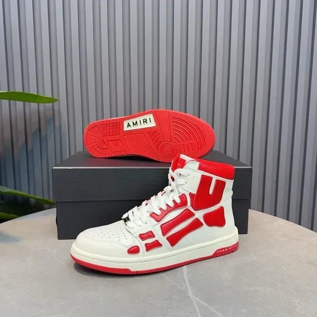 Amiri Skel Top High Blanc et Rouge Chaussures Lifestyle 7