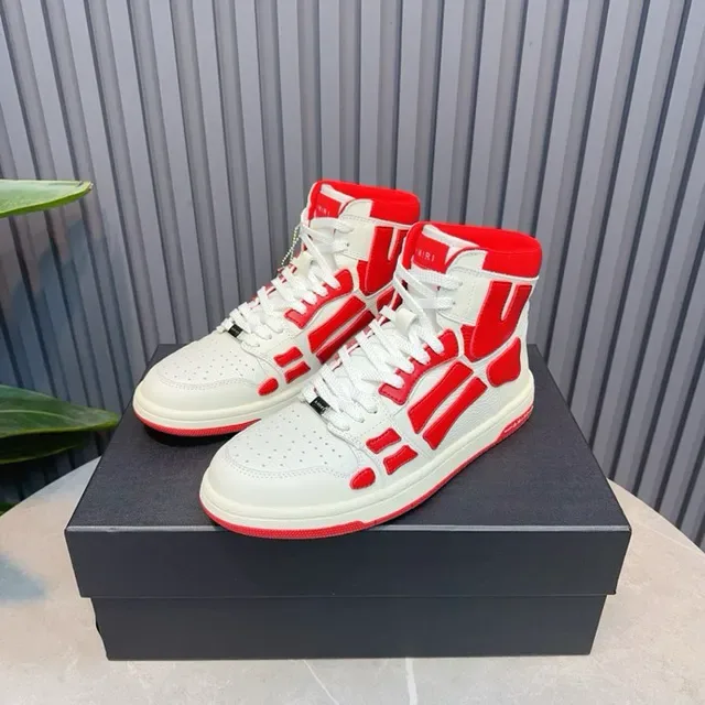 Amiri Skel Top High Blanc et Rouge Chaussures Lifestyle 8