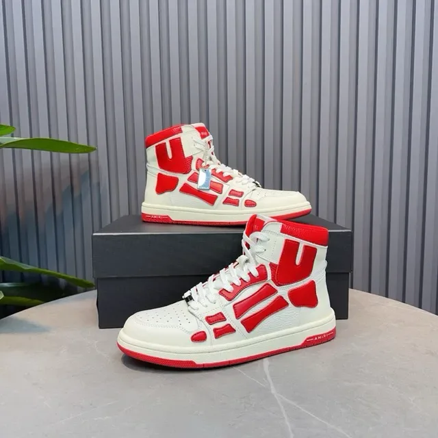 Amiri Skel Top High Blanc et Rouge Chaussures Lifestyle 9