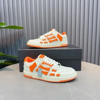 Amiri Skel Top Low White Orange Skeletal Cage Lifestyle Sneakers