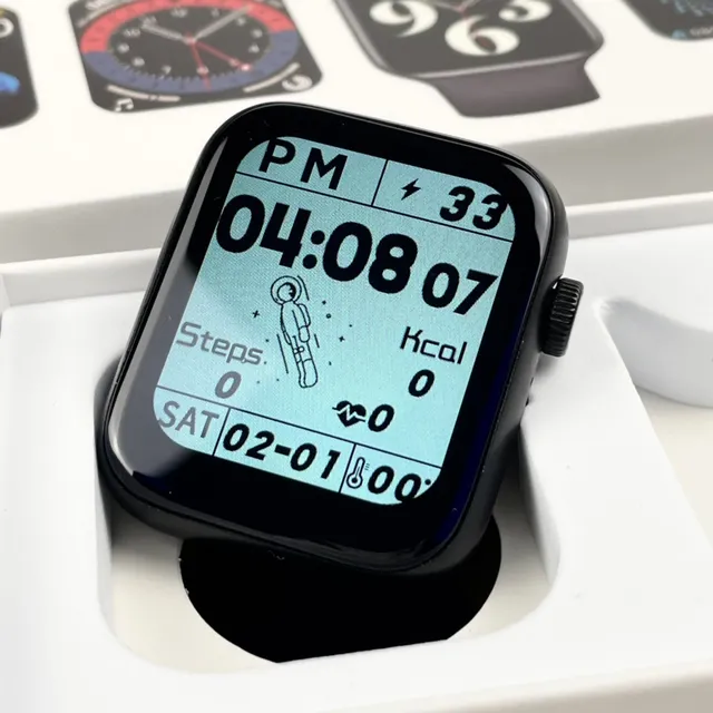 Apple Caixa Quadrada Preta Faixa de Silicone Relógio Esportivo 5