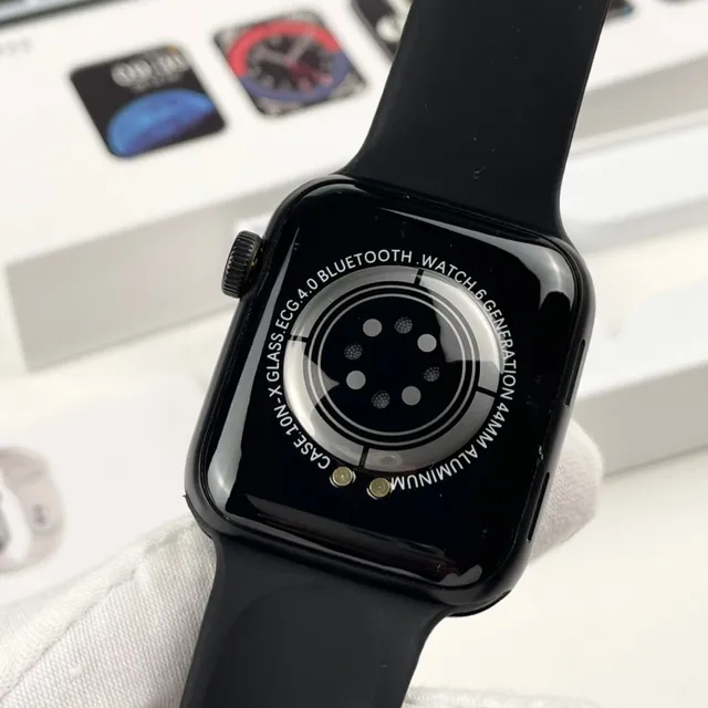 Apple Caixa Quadrada Preta Faixa de Silicone Relógio Esportivo 8