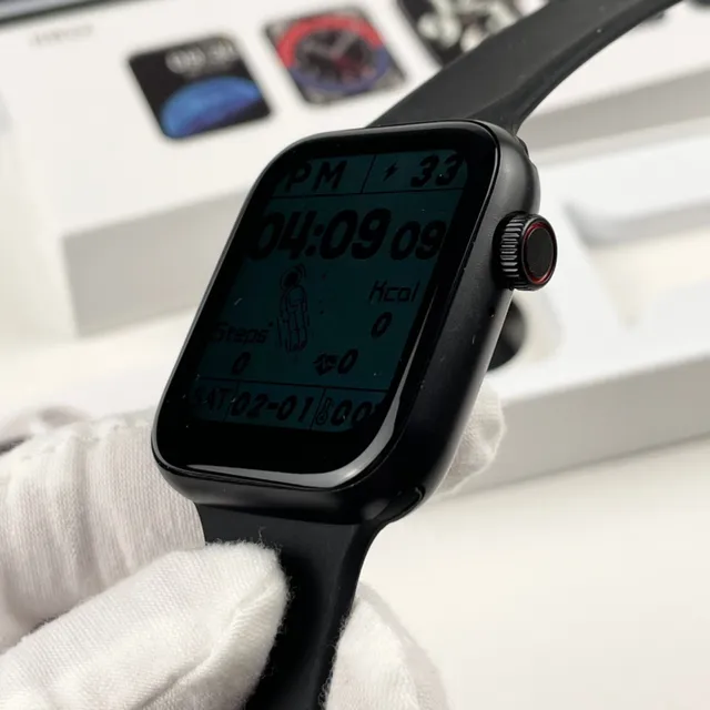 Apple Caixa Quadrada Preta Faixa de Silicone Relógio Esportivo 9
