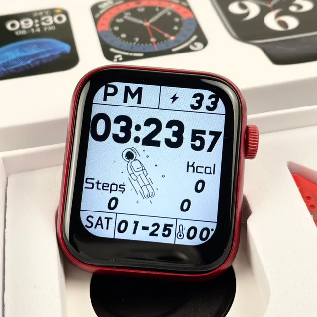 Apple SE Funda Cuadrada Roja Negra Carcasa de Aluminio Reloj Deportivo 5