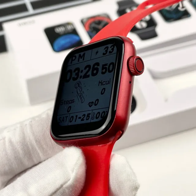 Apple SE Funda Cuadrada Roja Negra Carcasa de Aluminio Reloj Deportivo 7
