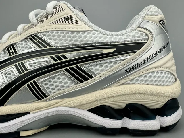 ASICS Gel-Kayano Off-White Silver Black Running Shoes 2
