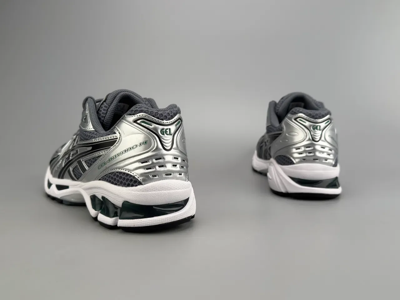 ASICS Gel-Kayano Silver Black White Running Shoes 8