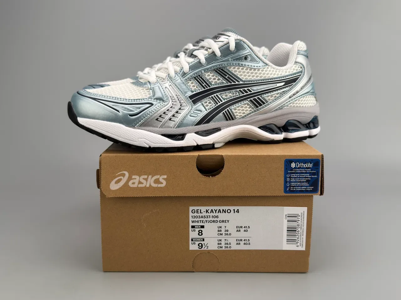 ASICS Gel-Kayano Silver White Black Running Shoes 2
