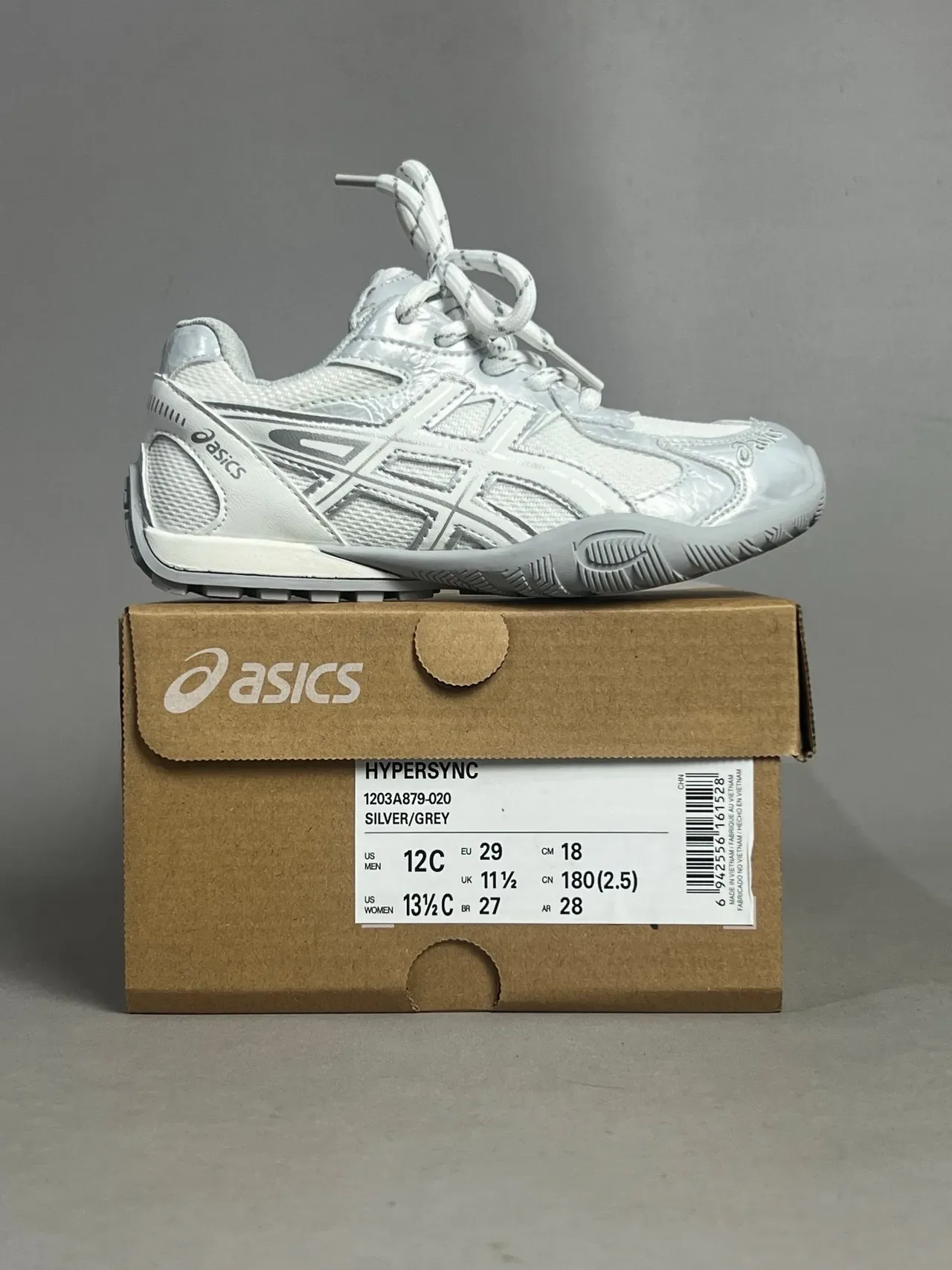 ASICS Tênis de Quadra Interior Branco Prateado Cinza Lifestyle Sneakers 21