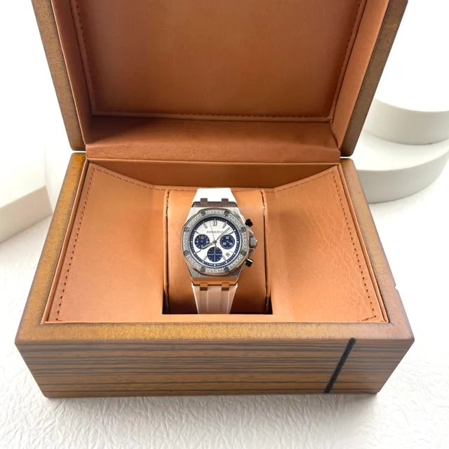 Audemars Piguet Royal Oak Offshore Chronograph White Dial Blue Subdials Mechanical Watch 8