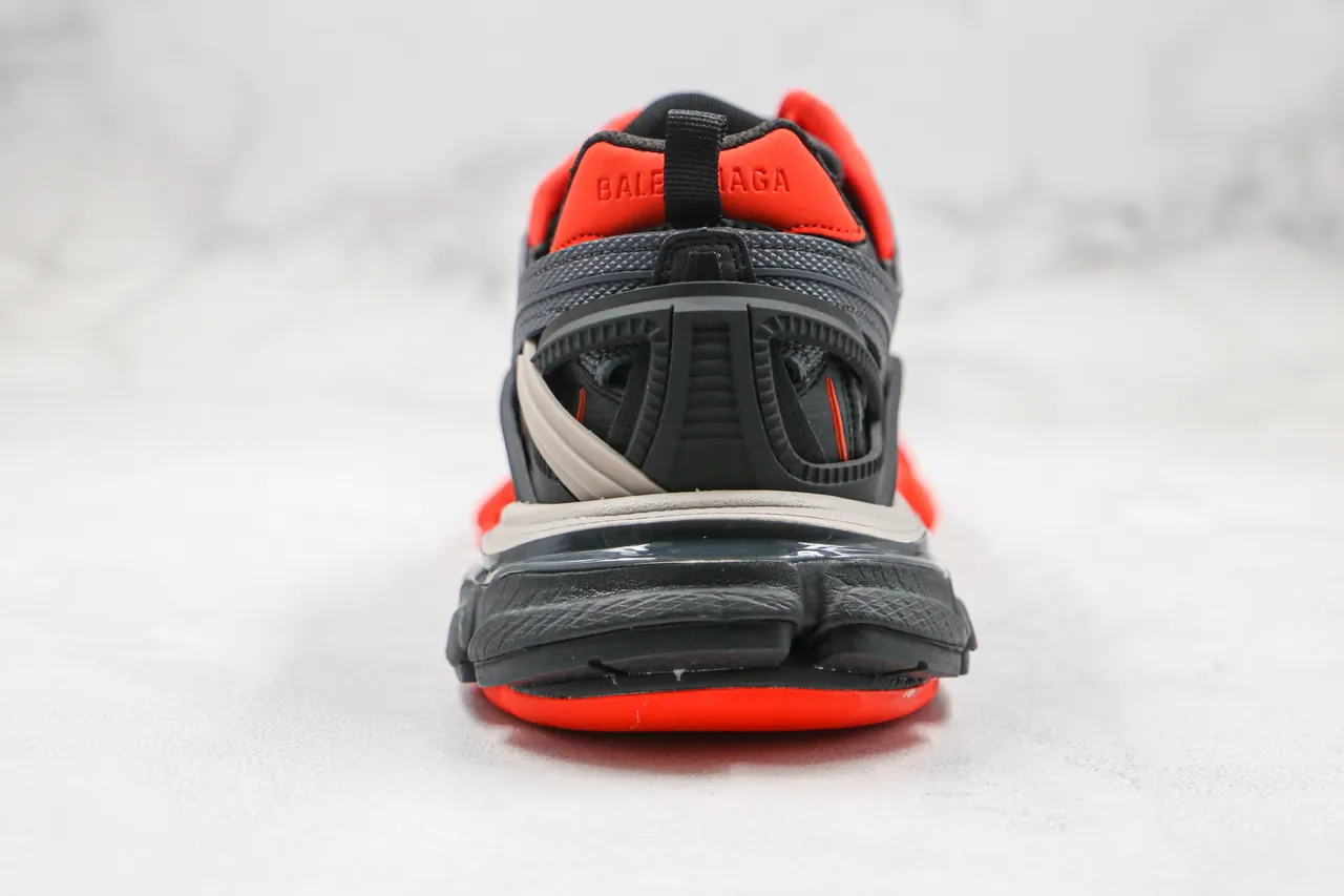 Balenciaga Black Orange Multi-Layered Cage Upper Sculpted Sole Chunky Sneakers 3