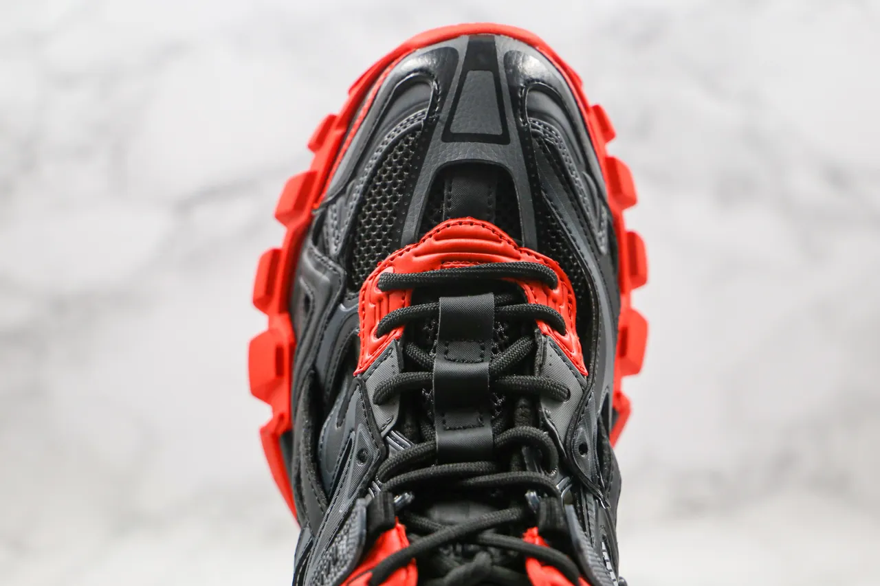Balenciaga Black Orange Multi-Layered Cage Upper Sculpted Sole Chunky Sneakers 5