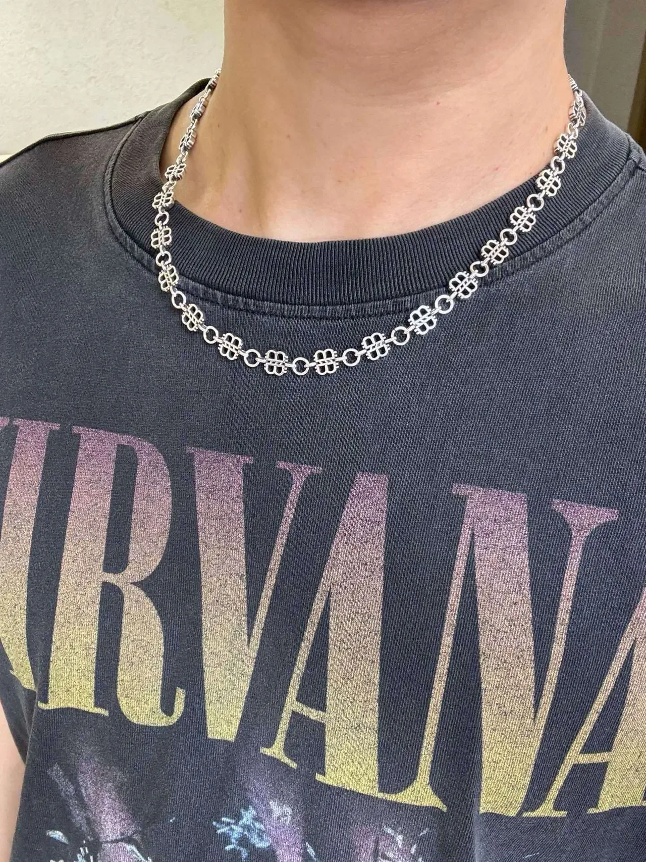 Balenciaga Clover Link Silver-Tone Statement Necklace 5