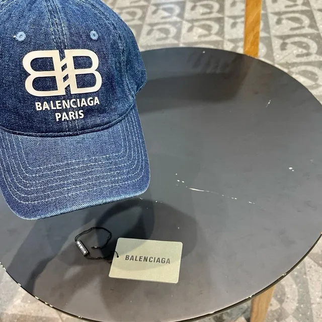 Balenciaga Denim BB Logo Baseball Cap 5