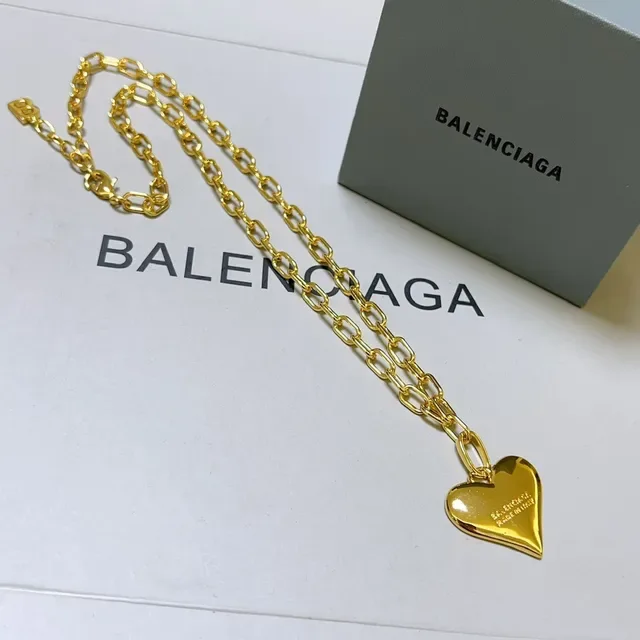 Colar Balenciaga Corrente Chunky Oval Link Dourada Polida 7