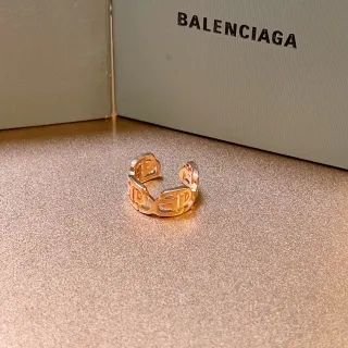 Balenciaga Anel Dourado Banda Aberta Corte Geométrico