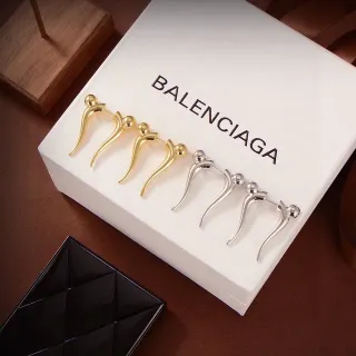 Balenciaga Figura Humana Dorado Plata Abstracta Silueta Humanaide Detalle de Cabeza Esférica Aretes