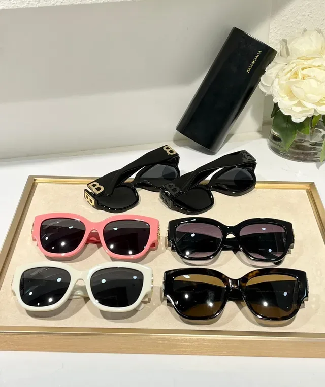 Balenciaga Le Cagole Coral Pink Gold Logo Sunglasses 3