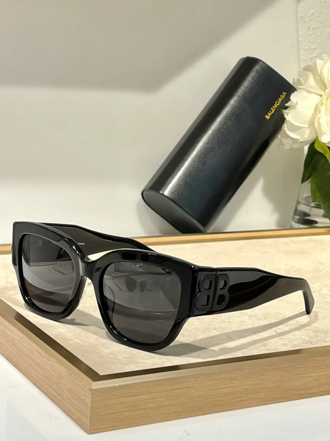 Balenciaga Le Cagole Coral Pink Gold Logo Sunglasses 5