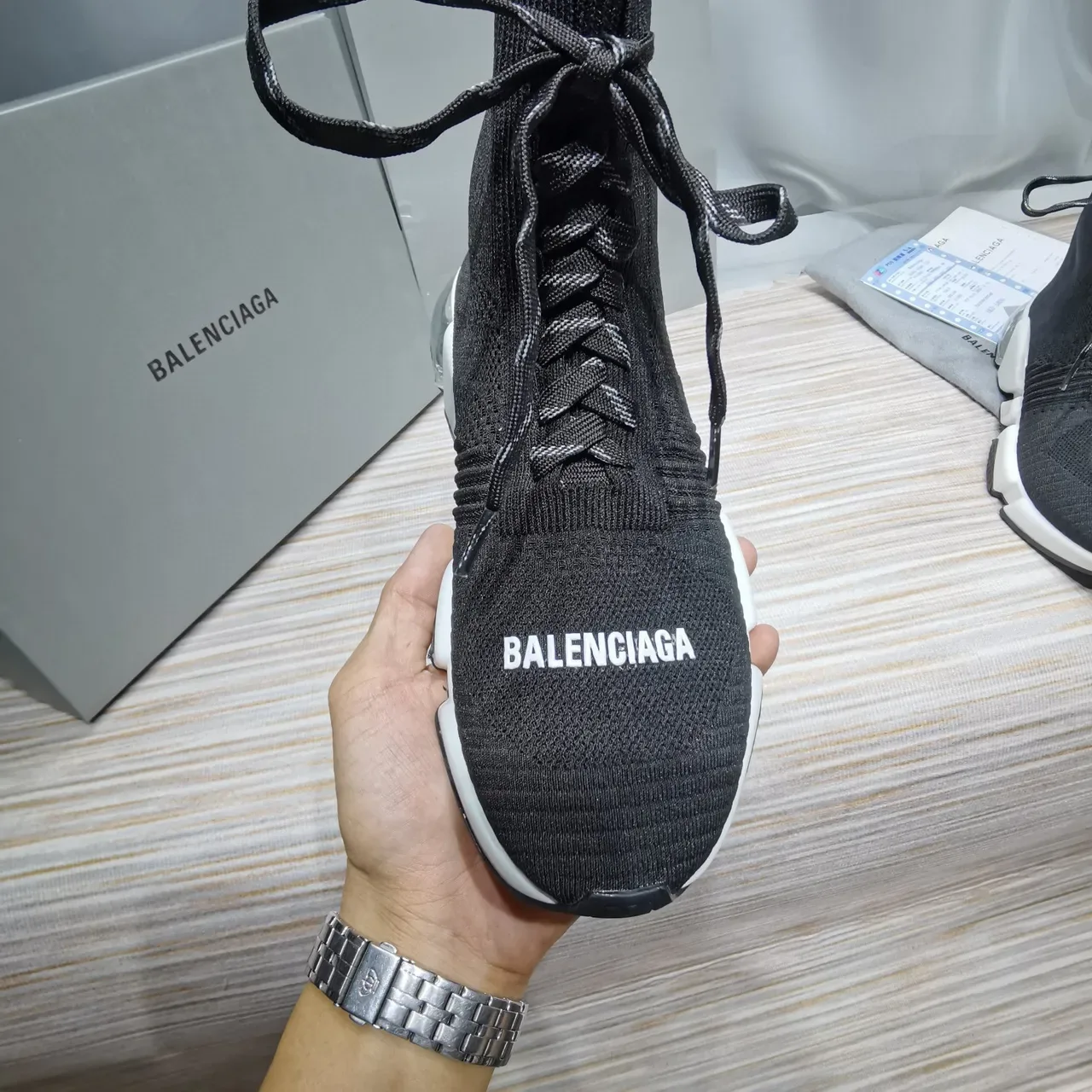 Balenciaga Speed Trainer chaussures lifestyle noir et blanc 3