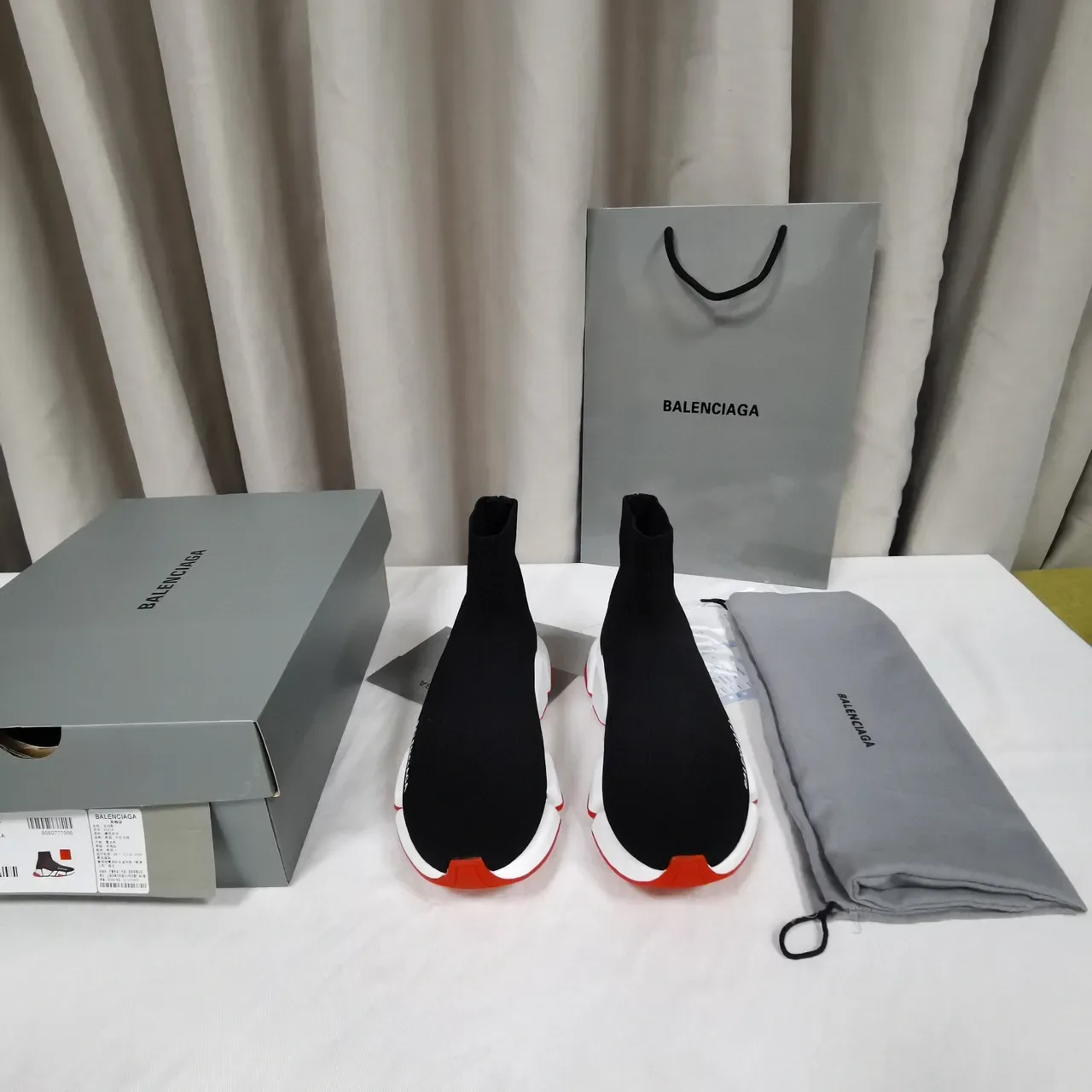 Balenciaga Speed Trainer Black White Red Lifestyle Sneakers 2