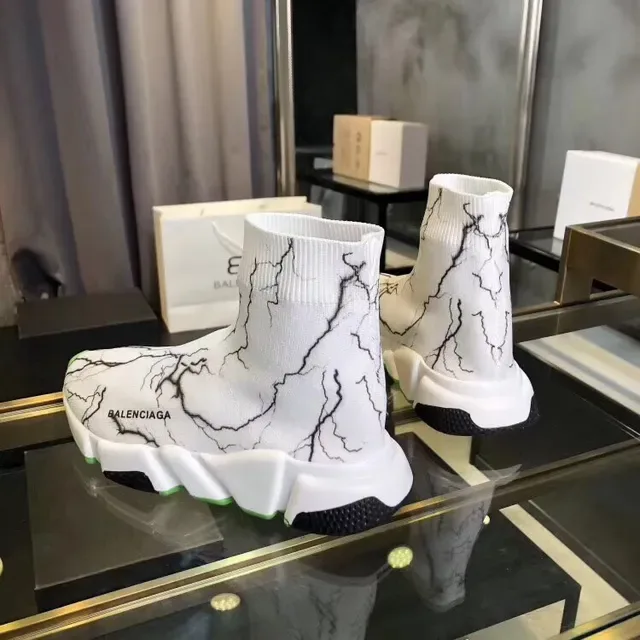 Balenciaga Speed Trainer Crackle White Green Tênis Lifestyle 2