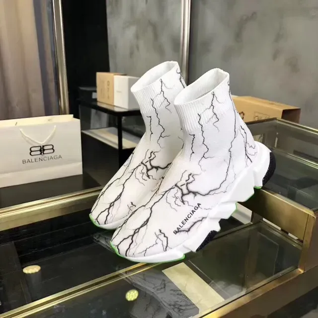 Balenciaga Speed Trainer Crackle White Green Tênis Lifestyle 3