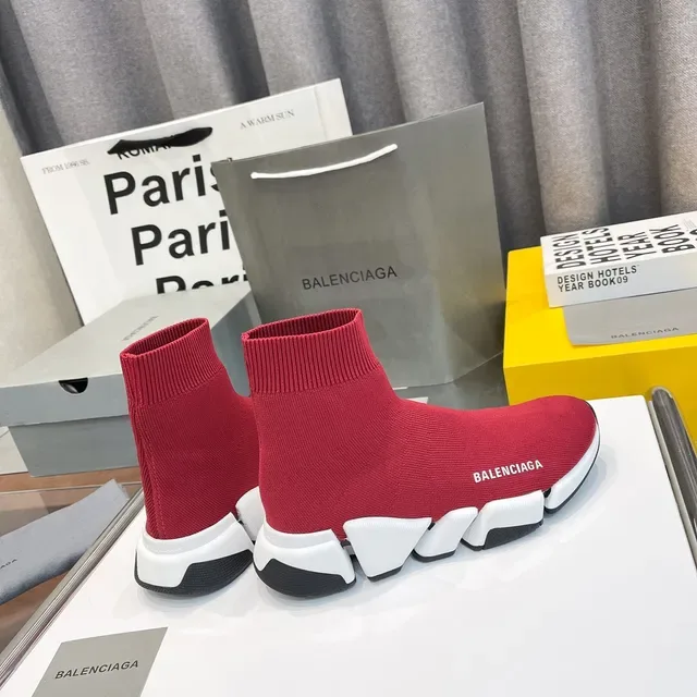 Balenciaga Speed Trainer Red Sock-Fit Lifestyle Sneakers 4